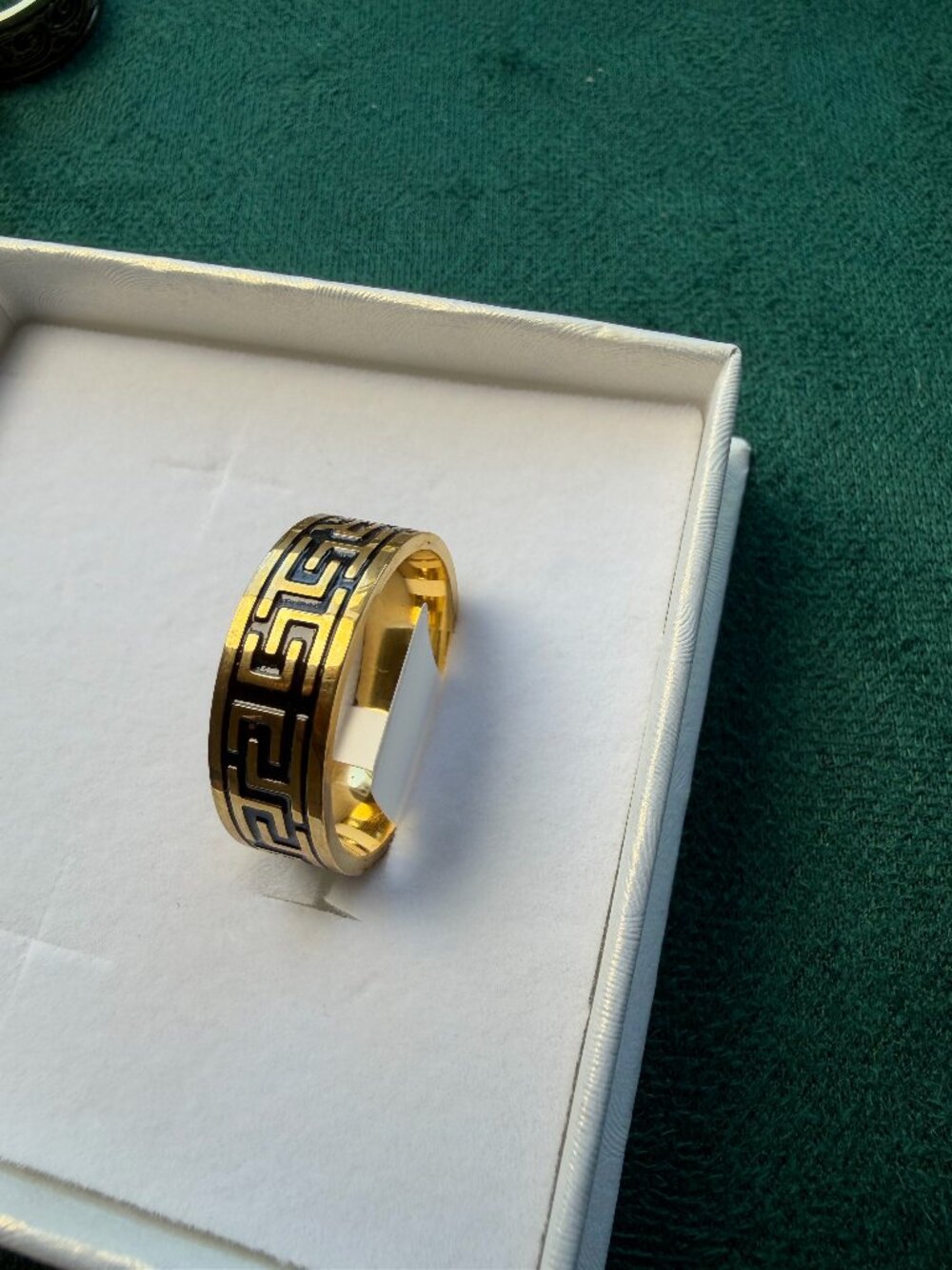 MEN's Stainless Steel Greek Key Band Ring Size 11
